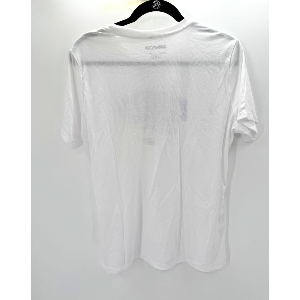 Nascar T Shirt White Checkered Flags Womens Size Large Short Sleeve New - Picture 6 of 7